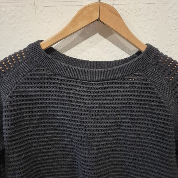 Lululemon 2025 Pointelle-knit Cotton Black Sweater Size 8 - Picture 6 of 7